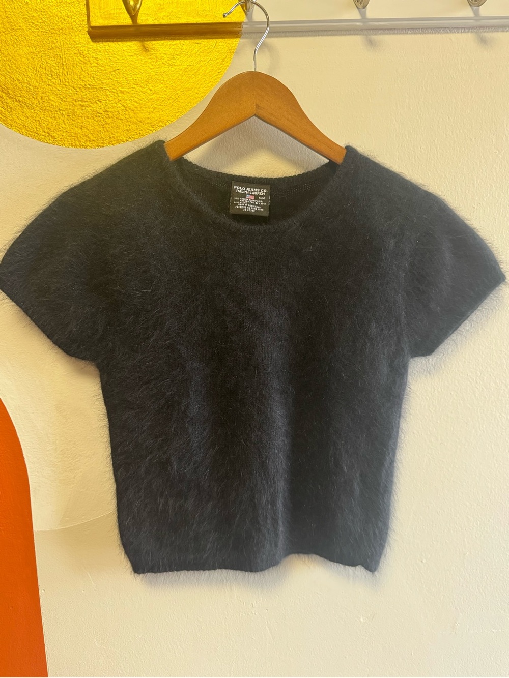 Vintage Polo Jeans Co. Ralph Lauren Angora Blend Short Sleeve Knit Top